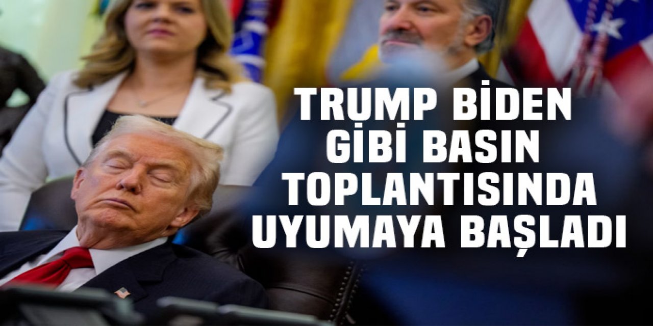 Trump Biden gibi basın toplantısında uyumaya başladı
