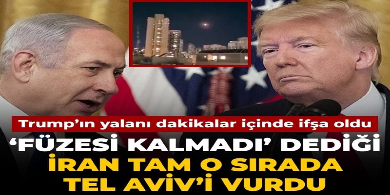 'Füzesi kalmadı' dediği İran tam o sırada Tel Aviv'i vurdu