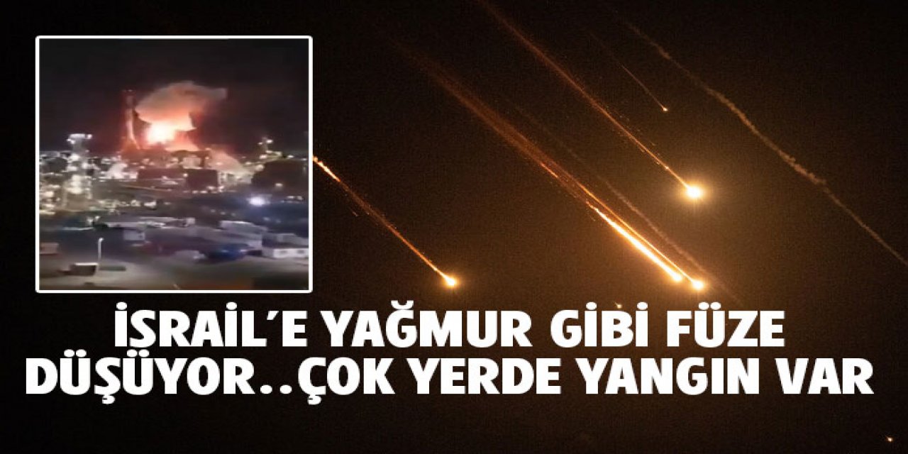 İsrail'e yağmur gibi füze yağıyor.. İran bütün şehirleri vurdu