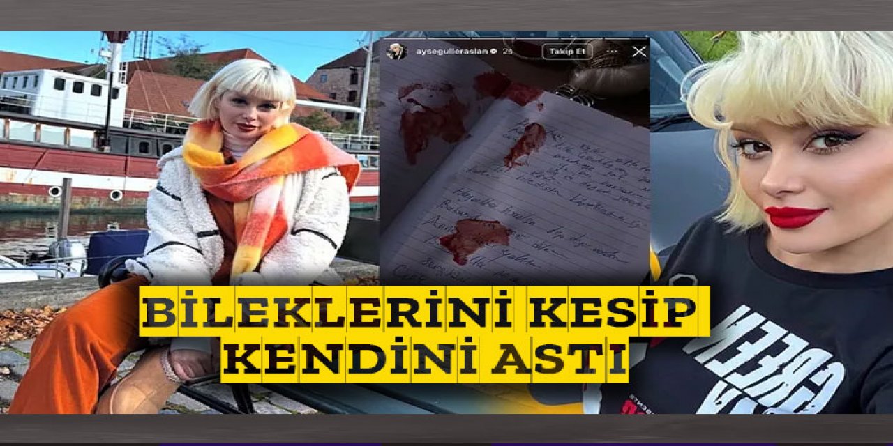 bileklerini kesip kendini asmış